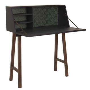 Bureau Cabinet Design "emile" 104cm Vert Et Marron