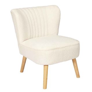 Fauteuil Scandinave Design "erika" 72cm Blanc