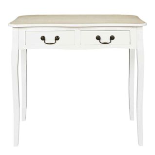 Bureau 2 Tiroirs En Bois "victoria" 90cm Blanc