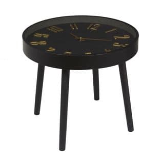 Table D'apppoint Horloge "lounge" 50cm Noir
