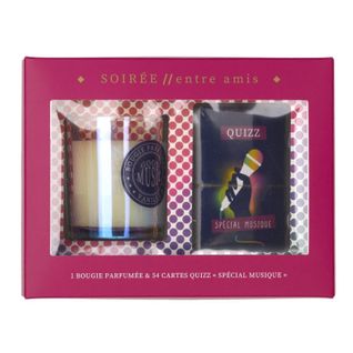 Coffret Bougie Parfumée et Cartes "quizz" 7cm Vanille