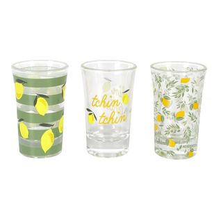 Lot De 3 Verres Design "shooter" 4cl Vert et Jaune