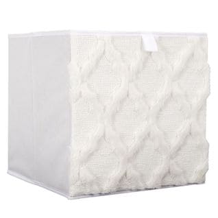 Boîte De Rangement Pliable "tufté" 30x30cm Beige