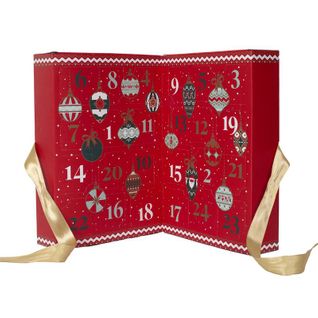 Calendrier De L'avent 24 Bougies Parfumées "noël" 30cm Rouge