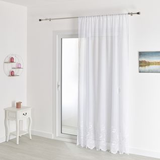 Voilage Sablé Base Brodée - 180x220 Cm - Blanc