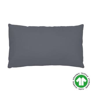 Taie D'oreiller Coton Biologique, 50x70cm, Gris Ardoise, 100% Coton 57 Fils,