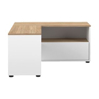 Angle 90 TV Stand White And Natural Oak
