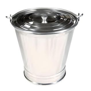 Seau En Inox Conique Avec Couvercle 9l - Longueur 27 X Hauteur 29 Cm