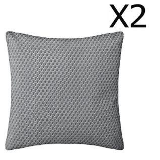 Lot De 2 Coussins Gris Déhoussable - 38 X 38 Cm