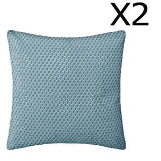 Lot De 2 Coussins Bleu Déhoussable - 38 X 38 Cm