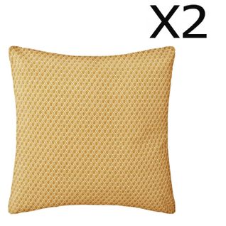 Lot De 2 Coussins Ocre Déhoussable - 38 X 38 Cm