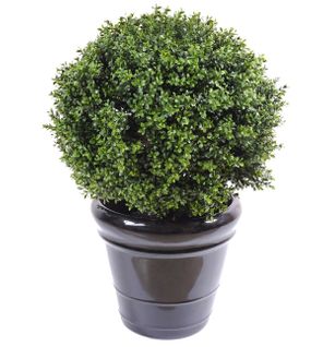Plante artificielle haute gamme Spécial extérieur / Buis boule artificiel - Dim : H.72 x D.50 cm