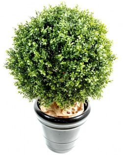 Plante artificielle haute gamme Spécial extérieur / Buis boule artificiel - Dim : H.100 x D.80 cm