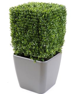 Plante Artificielle Haute Gamme Spécial Extérieur, Buis Carré Artificiel Couleur Vert - 50x32x32cm