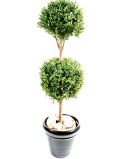 Plante artificielle haute gamme Spécial extérieur / Buis Tige Double Boule - Dim : H.170 x D.70 cm