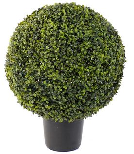 Plante artificielle haute gamme Spécial extérieur / Buis boule artificiel - Dim : H.60 x D.47 cm