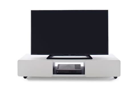 Meuble Tv Coloris Blanc Et Noir - L140 X H28 X P41 Cm