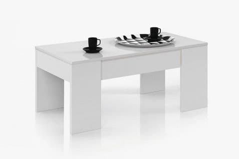 Table Basse Modulable Coloris Béton Et Blanc Artic - 45 X 100 X 50 Cm