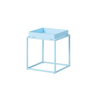 Table D'appoint En Métal Laqué Coloris Bleu - L35 X P35 X H40 Cm