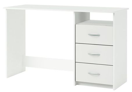 Bureau En Bois Coloris Blanc Mat - 123 X 76,5 X 50,1 Cm