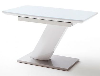 Table Extensible Design Coloris Blanc Brillant - L.120-160 X H.76 X P.80 Cm