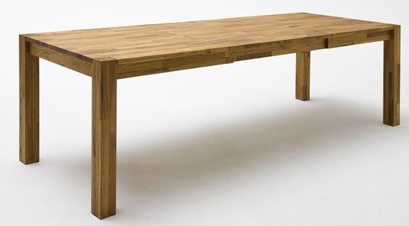 Table De Salle à Manger Rectangulaire Extensible En Bois Hêtre Massif Huilé Coloris Chêne Sauvage