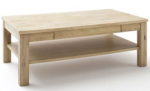 Table Basse Avec Rangement En Chêne Blanchi - L.117 X H.42 X P.65 Cm