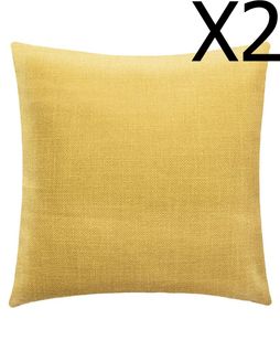 Lot De 2 Coussins En Polyester Coloris Ocre - L. 40 X L. 40 Cm