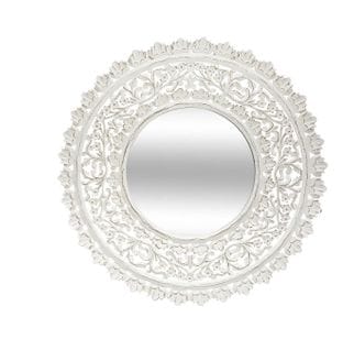 Miroir En Mdf Ajouré Coloris Blanc - D. 90 X Ep. 1,5 Cm