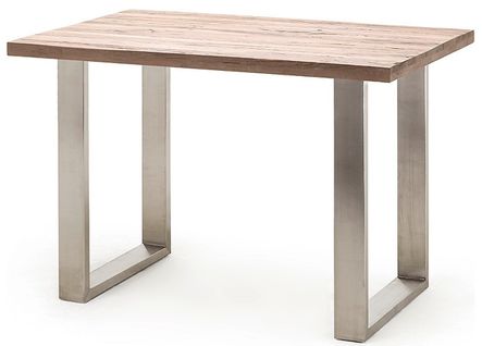 Table Haute En Acier Et Chêne Cérusé - Longueur 160 X Hauteur 107 X Profondeur 100 Cm