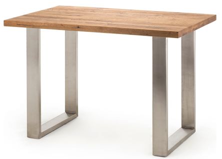 Table Haute En Acier Et Chêne Sauvage - Longueur 160 X Hauteur 107 X Profondeur 100 Cm