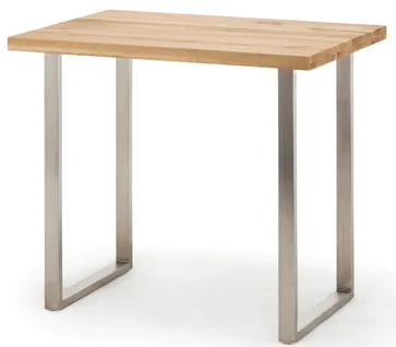 Table Haute En Acier Et Chêne Sauvage - Longueur 120 X Hauteur 107 X Profondeur 80 Cm