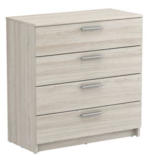 Commode De Rangement En Bois Coloris Chêne Shannon - 79,6 X 80,6 X 37,9 Cm