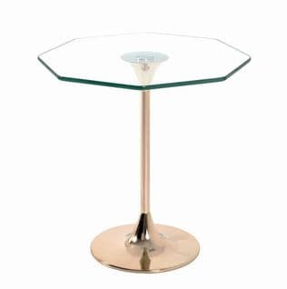 Table D'appoint Coloris Doré En Acier - L 45 X P 45 X H 47 Cm