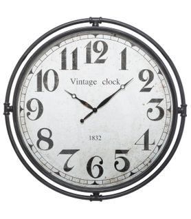 Horloge En Métal Coloris Noir - D. 74 X Ep. 6 Cm
