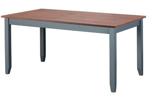 Table À Manger Rectangulaire En Pin Massif Foncé Et Gris - L.160 X H.75 X P.90 Cm