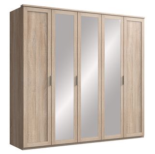 Armoire Placard Meuble De Rangement Coloris Imitation Chêne - L.225 X H. 208 X P. 58 Cm