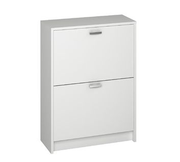 Commode Meuble À Chaussures Coloris Blanc - Longueur 60 X Hauteur 82 X Profondeur 25 Cm