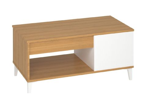 Table Basse Modulable Coloris Chêne Harek/blanc - Hauteur 44 X Longueur 100 X Profondeur 50 Cm