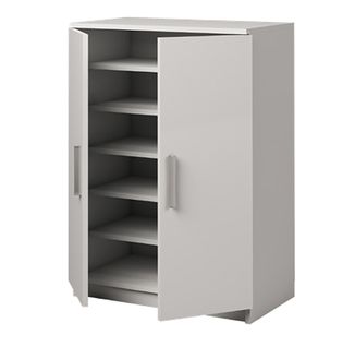 Armoire Meuble À Chaussures Coloris Blanc - Hauteur 90 X Longueur 60 X Profondeur 35.6 Cm