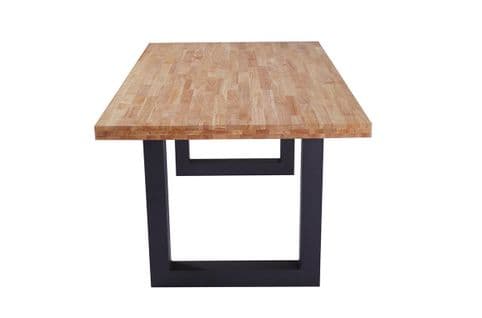 Table À Manger En Bois Coloris Chêne Nordique / Pieds Noir - L. 160 X P. 100 X H. 75 Cm