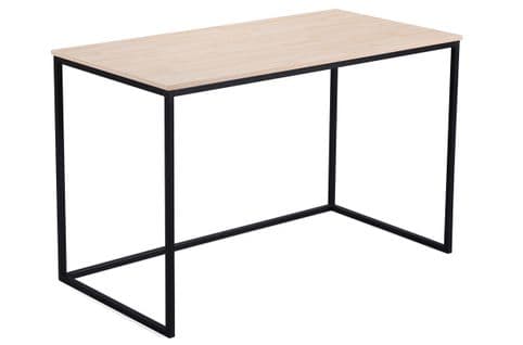 Table De Bureau En Bois Coloris Chêne Nordique / Noir - L. 120 X P. 60 X H. 75 Cm