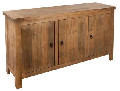 Buffet 3 Portes En Bois De Manguier Coloris Marron - L. 160 X P. 39,5 X H. 80,5 Cm