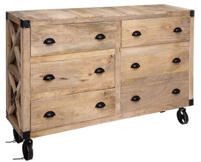 Buffet En Bois De Manguier Coloris Stable - L. 150 X P. 40,3 X H. 104,5 Cm