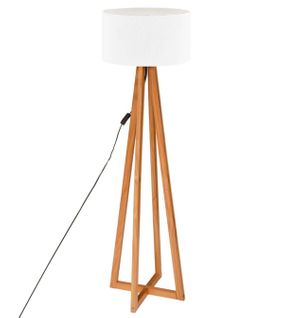 Lampadaire En Bois Coloris Blanc - D. 39,5 X H. 141 Cm