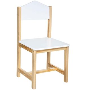 Chaise Enfant Coloris Blanc/naturel - L. 28,5 X P. 29 X H. 59 Cm