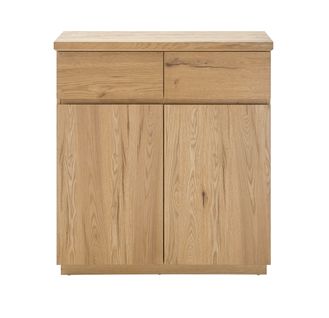 Commode D'entrée Avec 2 Portes Coloris Chêne - Longueur 90 X Hauteur 95 X Profondeur 41 Cm