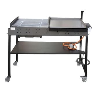 Double Barbecue Spéciale En Zinc Coloris Gris - 145 X 100 X 57 Cm