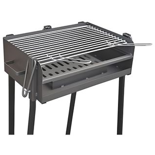 Barbecue Rectangulaire Avec Support En Acier Inoxydable Coloris Noir - 50 X 34 X 84,5 Cm