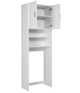 Meuble De Rangement Coloris Blanc - Longueur 63,8 X Profondeur 34 X Hauteur 189 Cm